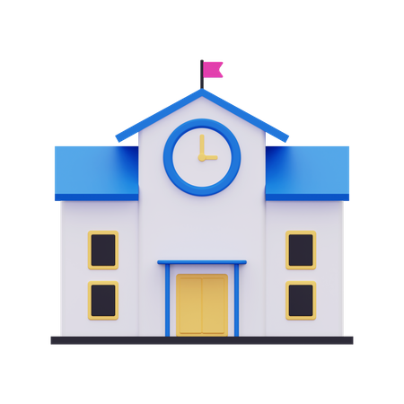 School Building  3D Icon