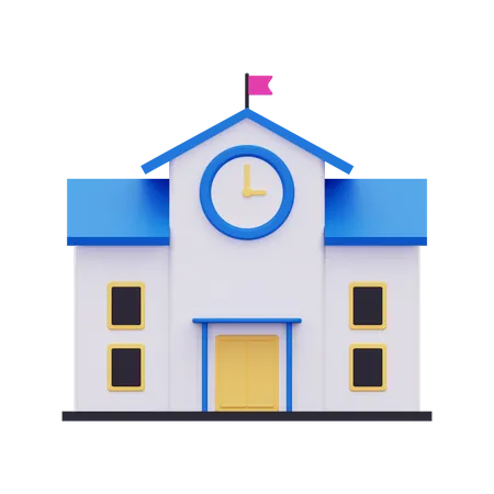 School Building  3D Icon