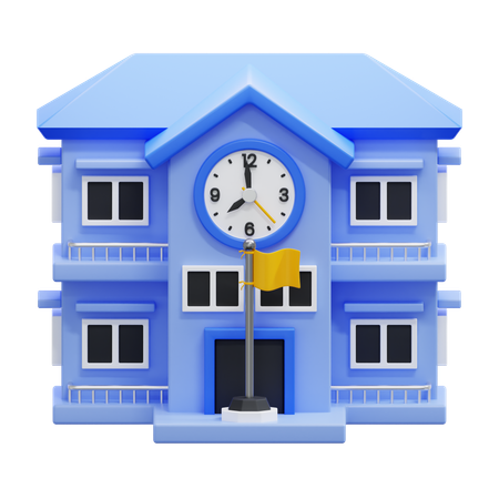 School Building  3D Icon