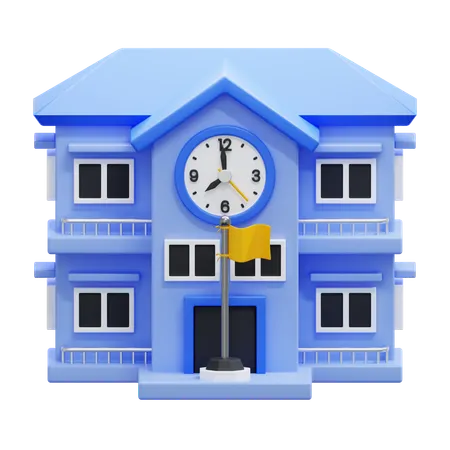 School Building  3D Icon