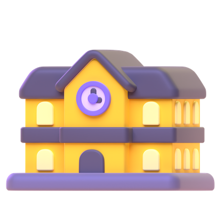 School Building  3D Icon