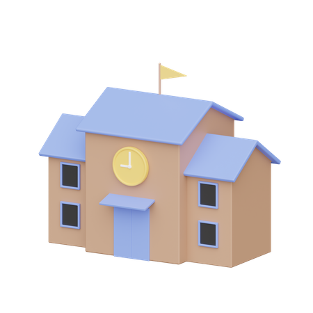 School Building  3D Icon