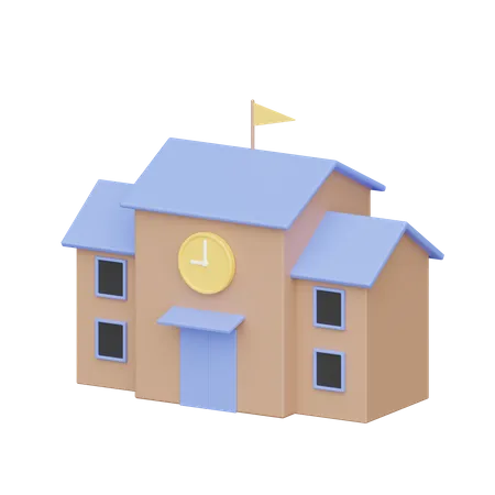 School Building  3D Icon