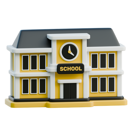 School Building  3D Icon