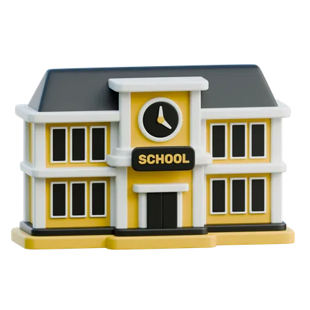 School Building  3D Icon