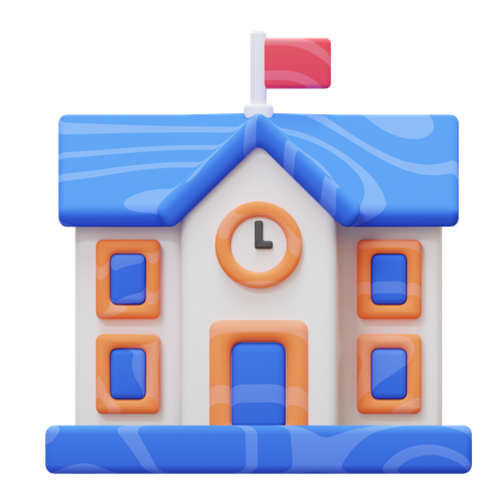 School Building  3D Icon