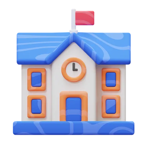 School Building  3D Icon