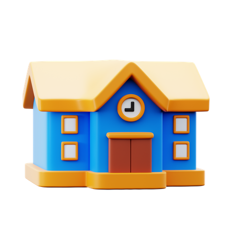 School Building  3D Icon