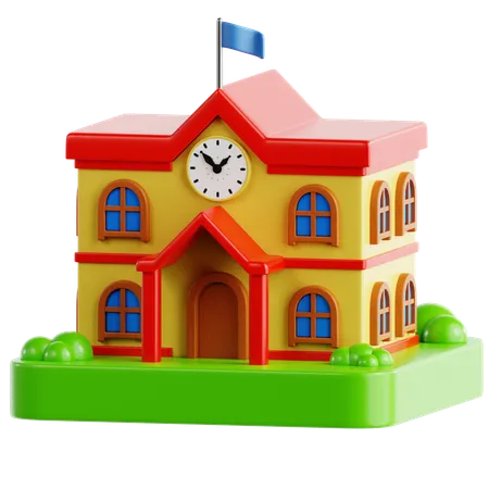 School Building  3D Icon