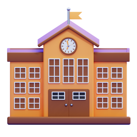 School Building  3D Icon