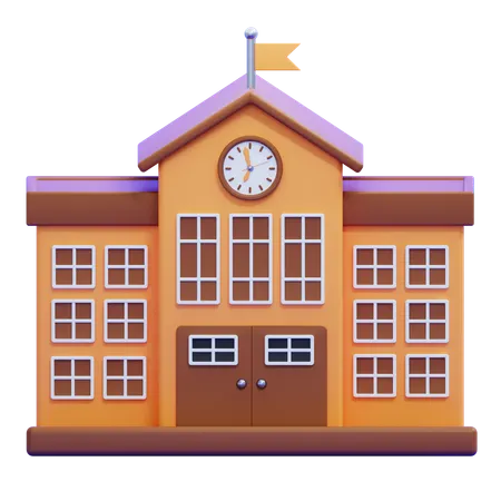 School Building  3D Icon