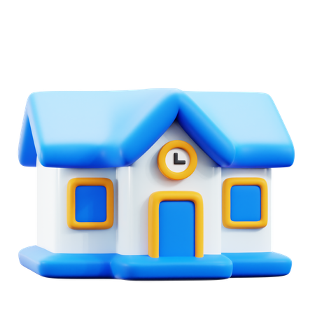 School Building  3D Icon