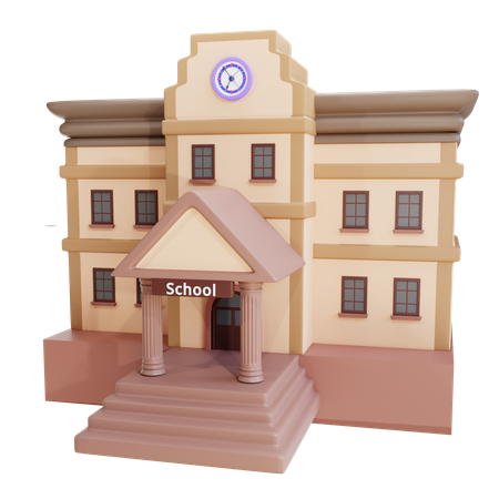 School Building  3D Icon