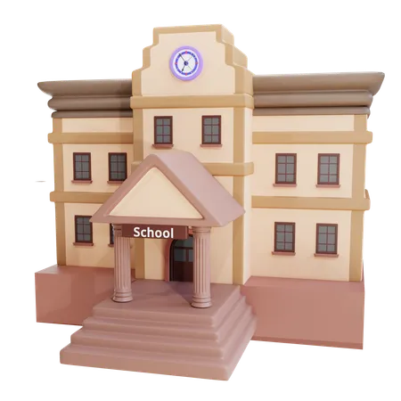 School Building  3D Icon