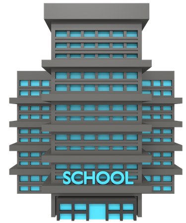 School Building  3D Icon