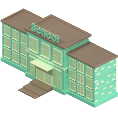 School Building  3D Icon