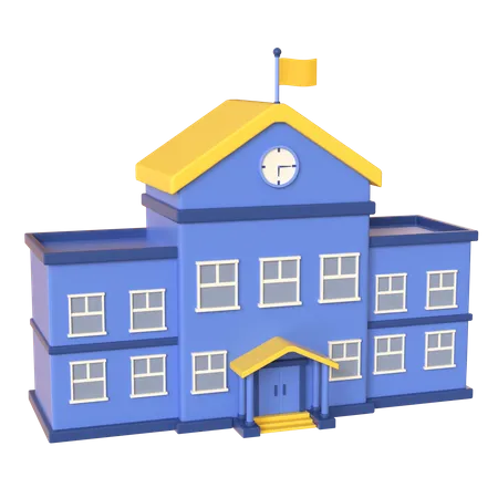 School Building  3D Icon