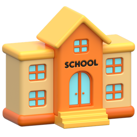 School Building  3D Icon