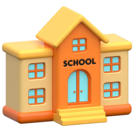 School Building  3D Icon