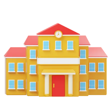 School Building  3D Icon