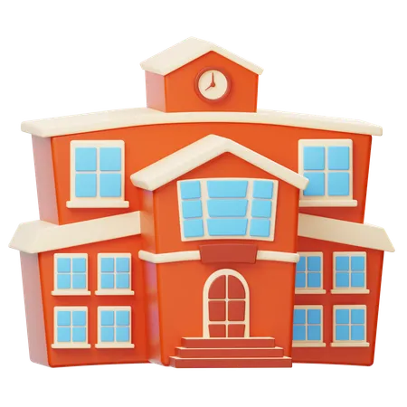 School Building  3D Icon