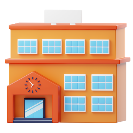 School Building  3D Icon