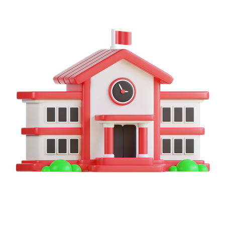 School Building  3D Icon