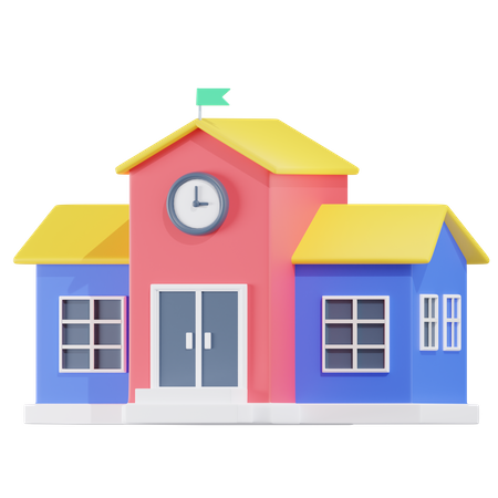 School Building  3D Icon