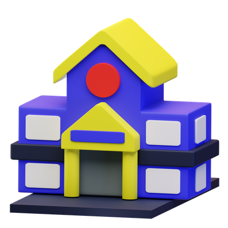 School Building  3D Icon