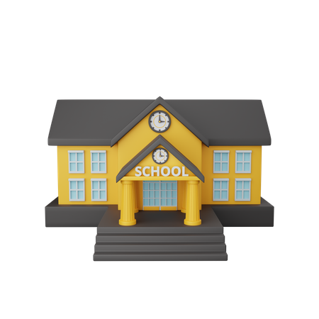 School Building  3D Icon