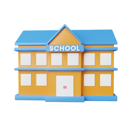 School Building  3D Icon