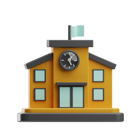 School Building  3D Icon