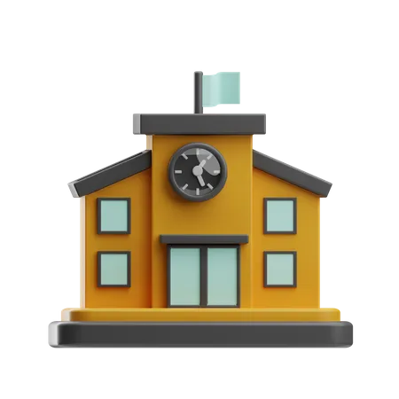 School Building  3D Icon