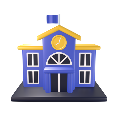 School Building  3D Icon