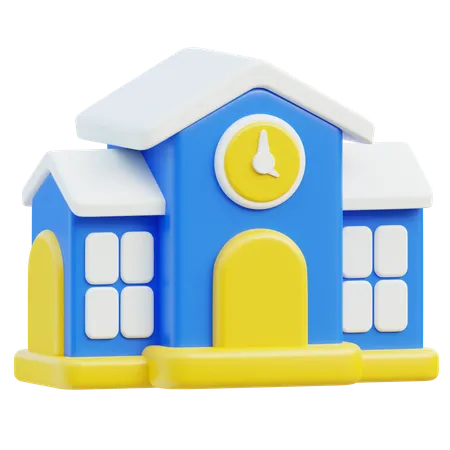 School Building  3D Icon