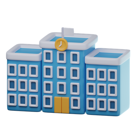 School Building  3D Icon