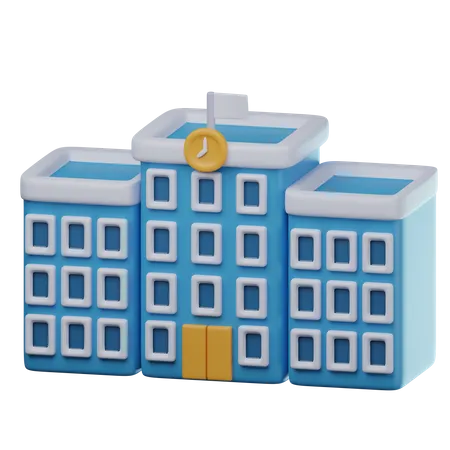 School Building  3D Icon