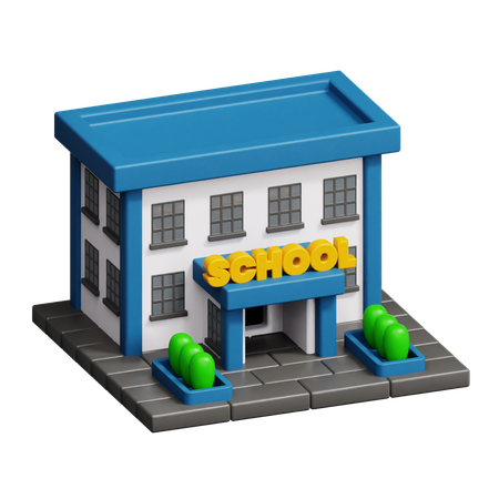 School Building  3D Icon