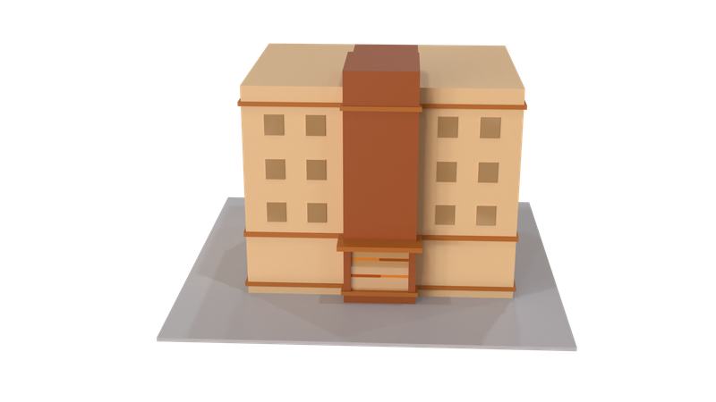 School Building  3D Icon