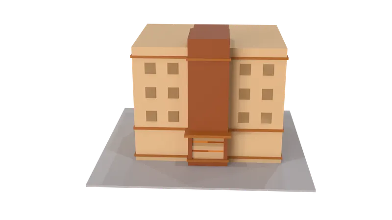 School Building  3D Icon