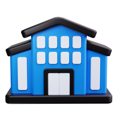 School Building  3D Icon