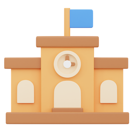 School building  3D Icon