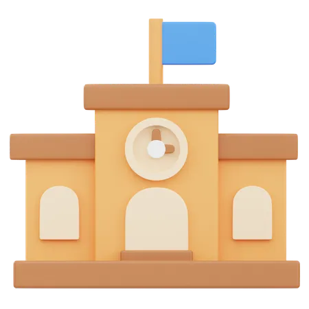 School building  3D Icon