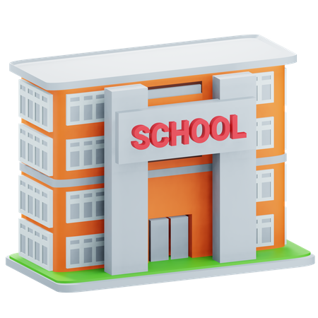 School Building  3D Icon