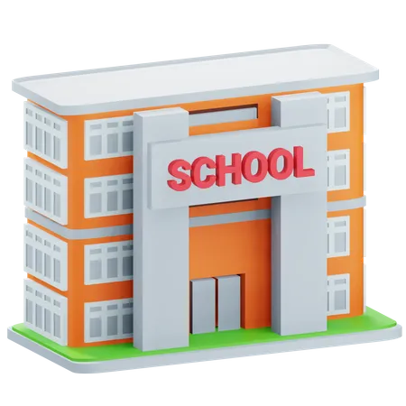 School Building  3D Icon