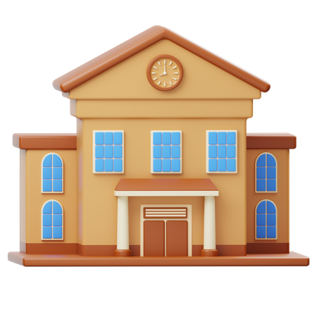 School Building  3D Icon