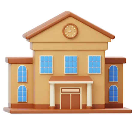 School Building  3D Icon