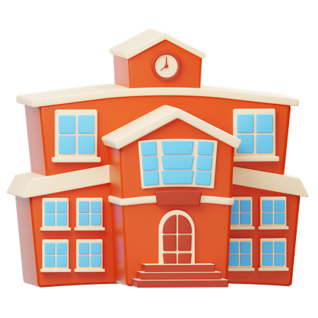 School Building  3D Icon