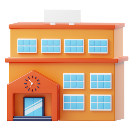 School Building  3D Icon