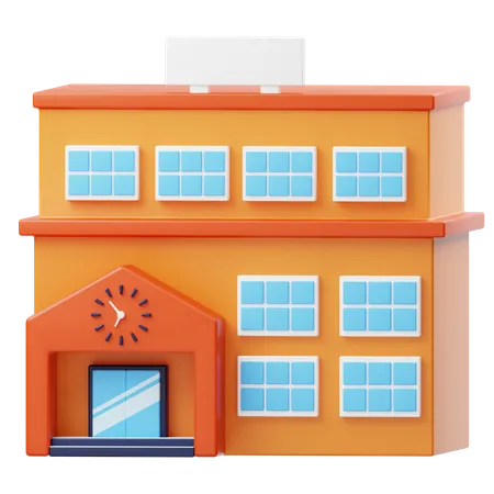 School Building  3D Icon